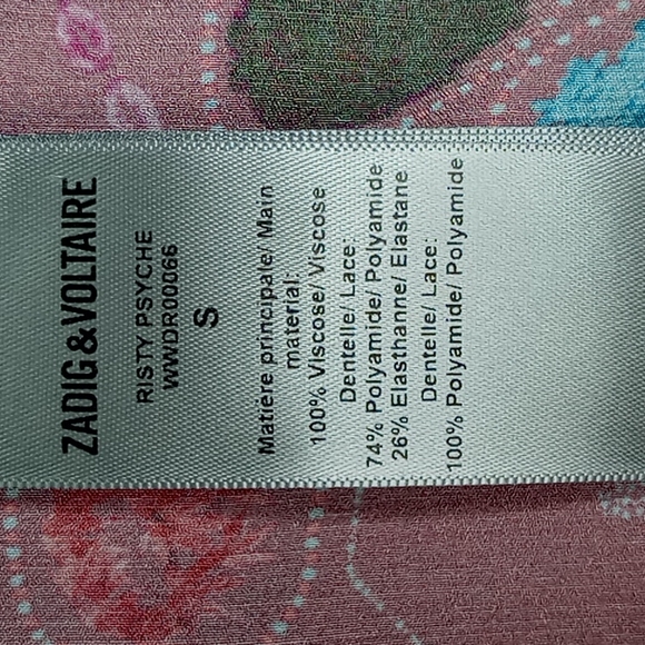 Zadig & Voltaire Risty Psyche Mixed Print Midi Dress In Wine Size Small - Picture 10 of 14